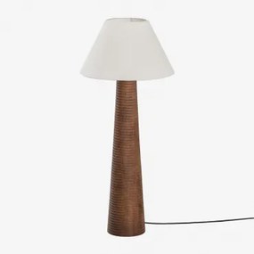 Malva Mangohouten Vloerlamp ↑70 Cm & Wit Ø40 Cm Menorca - Sklum