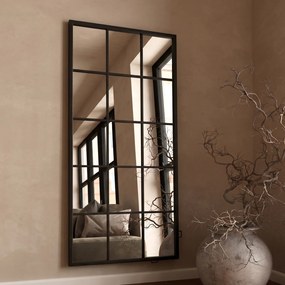 Kare Design Finestra Zwarte Spiegel Met Vakken 180x90 - 90x180cm