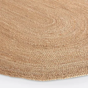 Ovalen vloerkleed in jute, Aftas