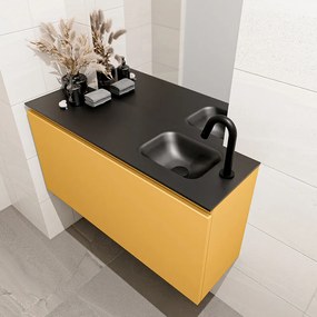 Mondiaz Olan 100cm toiletmeubel ocher met wastafel urban rechts 1 kraangat