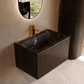 Mondiaz Kurve-dlux 70cm badmeubel shadow met 1 lade en wastafel big small midden 1 kraangat lava