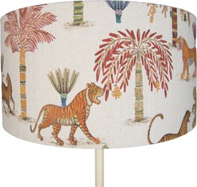 Japandi vloerlamp beige met kap multicolor en dierenprint 50cm - Simplo