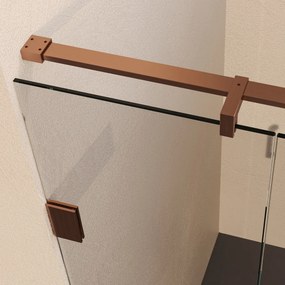 Brauer Void profielloze nisdeur 190cm met draaideur 70cm aan muur koper geborsteld PVD