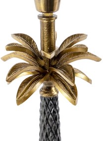 Art Deco tafellamp brons met zwarte kap 35 cm - Areka