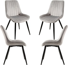 Set 4 Lene Fluwelen Stoelen