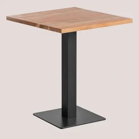 Vierkante Barkruk Van Acaciahout Ristretto Zwart & ↔︎ 70 Cm - Sklum