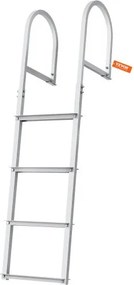 VEVOR Dock Ladder 4 Verwijderbare Treden 227 kg Draagvermogen Ponton Bootladder Gemaakt van Aluminiumlegering met 8 cm Brede Trede voor het Aan boord gaan van Schepen/Meren/Zwembaden/Oceanen