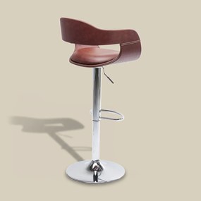Retro Barkruk Bruin Leer