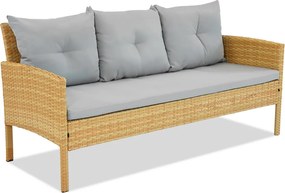 Driezitsbank van kunststof rotan Bari Garden Point beige