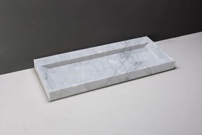 Forzalaqua Bellezza wastafel 100x50cm met 2 kraangaten carrara gepolijst