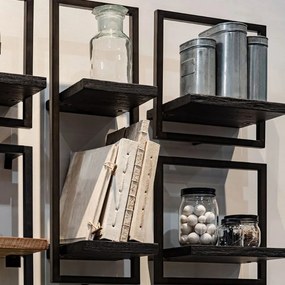 DTP Home Shelfmate Black Type E Wandplank Van Zwart Teakhout - 20x25x35cm.