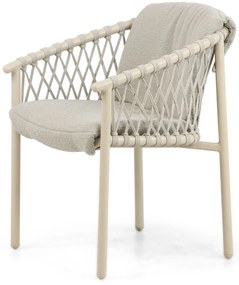 Tuinstoel Aluminium/rope Taupe-naturel-bruin 4 Seasons Outdoor Allora