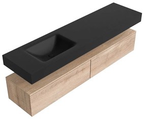 Zaro Alan badmeubel 180cm washed oak 2 lades met vrijhangende wastafel cloud links 1 kraangat urban