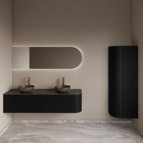 Gliss Design Alluro kolomkast 160cm met ronding links black veneer