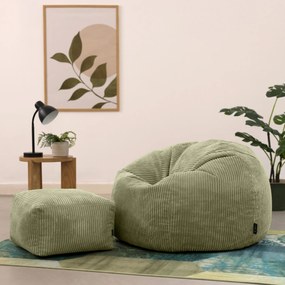 Cloudy Zitzak Corduroy + Poef - Olijf