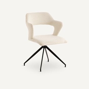 Draaiende tafelfauteuil, bouclette, Asyar