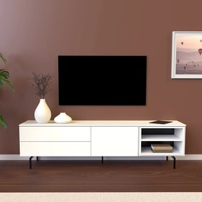 Tenzo Plain Mat Wit Tv-meubel Met Open Vak - 210x45x57cm.