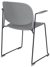 Stapelbare Stoel Met Arm Grijs