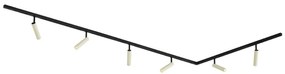 Modern railsysteem met 6 Spot / Opbouwspot / Plafondspots beige met zwart 1-fase - Slimline Uzzy G9 Binnenverlichting Lamp