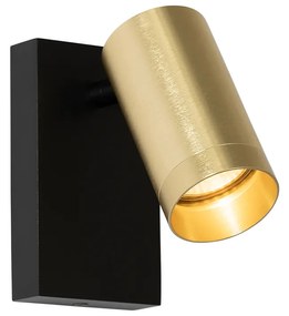 Wandlamp zwart met goud verstelbaar met schakelaar - Jeana Luxe