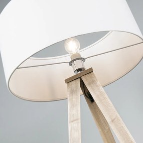 Moderne vloerlamp hout met witte kap - Ilse Modern E27 Binnenverlichting Lamp