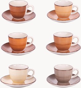 Handbeschilderde espresso kopjes Baita met schoteltjes, 6-delig