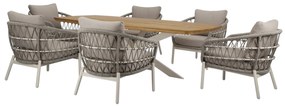 Arezzo Lido low dining tuinset 240x100xH69 cm 7 delig sand