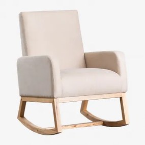 Set Van 2 Abigray Gestoffeerde Schommelstoelen Stof Beige Nude - Sklum