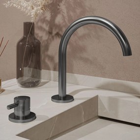 Saniclear Bond Stripes wastafelkraan 2-gats met Coldstart verouderd ijzer - gunmetal