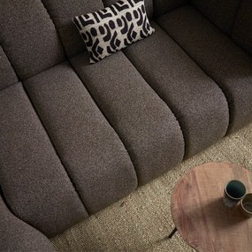 Bank Met Strepen Stiksel Bruin Chaise Longue Links