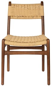 Dutchbone Cecile Houten Vintage Stoel Met Rotan