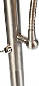 Smart vloerlamp staal met witte kap incl. Wifi A60 en E14 - Retro