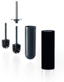 Nemo Stock Scura toiletborstelgarnituur vrijstaandwandmontage 90 x 400 mm messing zwart en verchroomd AV014BNC0010VM
