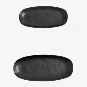 Set Van 2 Belvere Dienbladen Zwart - Sklum