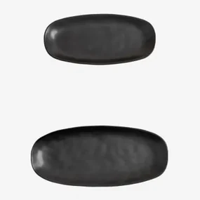 Set Van 2 Belvere Dienbladen Zwart - Sklum