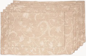 Linnen placemats met jacquard zoom Minija, 6-delig
