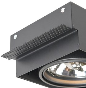 Grote Inbouwspot zwart AR111 draai- en kantelbaar trimless 2-lichts - Oneon Modern QR111 / AR111 / G53 Binnenverlichting Lamp