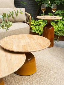 4 Seasons Outdoor June loungetafel caramel met rond blad Ø 60 cm SALE Loungetafel   beige weerbestendig