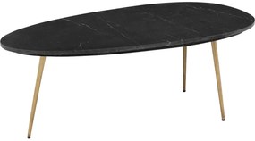Goossens Salontafel Enzo ovaal, marmer zwart, elegant chic, 110 x 40 x 55 cm