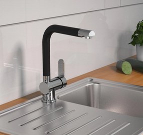 Schutte RIO ééngreepsmengkraan keuken chroom/zwart