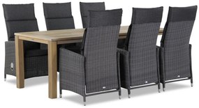 Tuinset 6 personen 220 cm Wicker Zwart Garden Collections Madera/Bristol