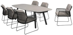 Taste by 4 Seasons Rhodos tuinset met Manolo tuintafel keramisch blad 240 x 103 cm SALE  Tuinset    antraciet weerbestendig