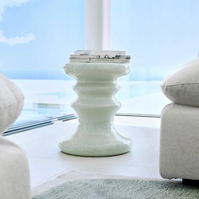 Bijzettafel van gecraqueleerd geglazuurd keramiek, Lulla