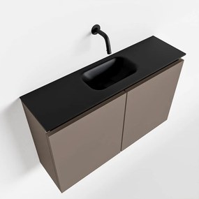Mondiaz Ture 80cm toiletmeubel smoke met wastafel urban midden geen kraangat