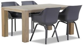 Tuinset 4 personen 165 cm Kunststof Grijs Hartman Sophie