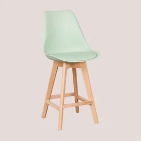 2-pack Hoge Krukken 65 Cm Met Kussen In Kunstleer Nordic Celadon - Sklum