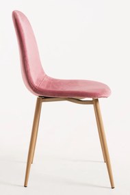 Set van 4 Teok Fluwelen Stoelen