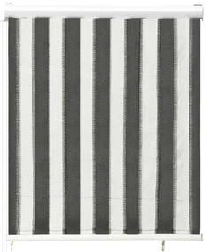 vidaXL Rolgordijn voor buiten gestreept 80x140 cm antraciet en wit