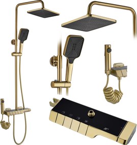 Doucheset REA ROB Gold Brush met thermostaat