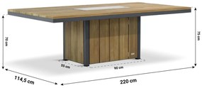 Lifestyle Garden Furniture Seaside Teak Dining Vuurtafel X Aluminium/teak Grijs